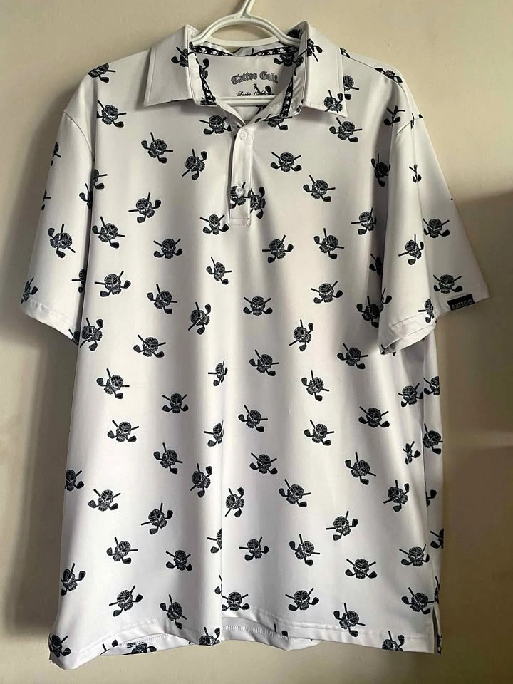 Tattoo Golf Lucky 13 Series skull golf polo shirt. X-Large