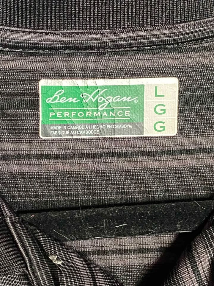 Ben Hogan Performance Striped Polo Shirt Large - photo 2