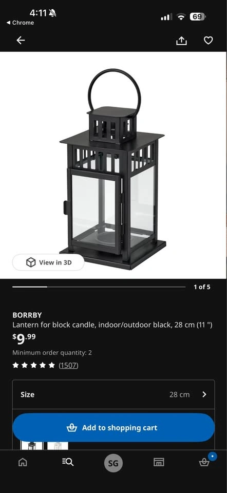 Ikea Metal Decorative Lantern for indoor or outdoor - photo 2