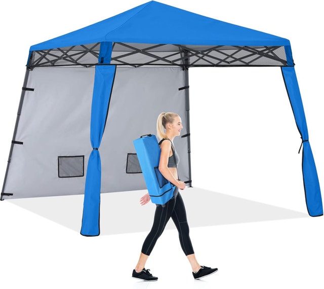 NEW Compact Lightweight Backpack Canopy Beach Tent 8x8/6x6 Blue