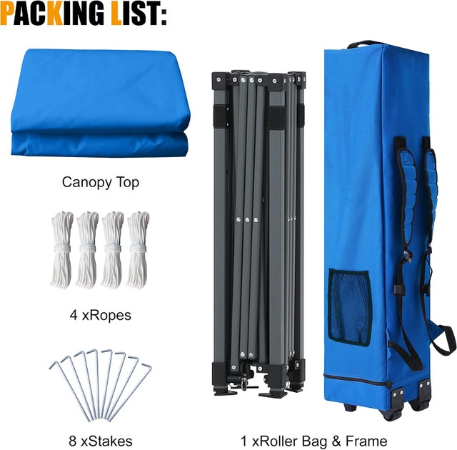 NEW Compact Lightweight Backpack Canopy Beach Tent 8x8/6x6 Blue - photo 5