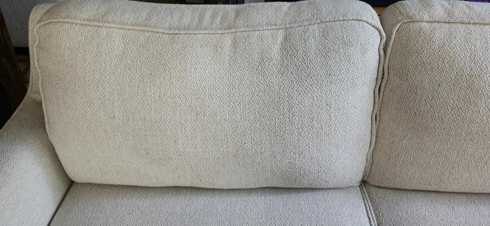 Cream Textured Fabric Loveseat - photo 2