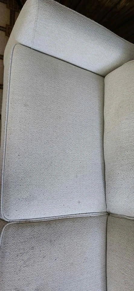 Cream Textured Fabric Loveseat - photo 5