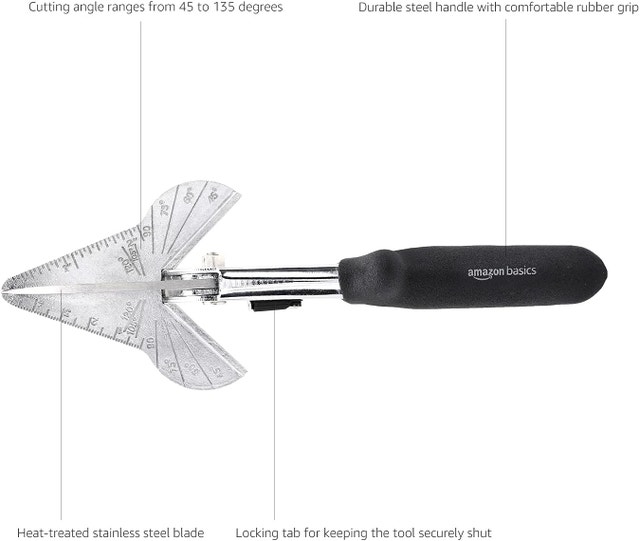 NEW AmazonBasics Multi Angle Miter Hand Shear- Cuts 45-135 Deg - photo 3