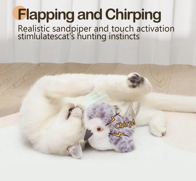 Migipaws Flapping Bird, Lifelike Sandpiper Chirping Toy - photo 2