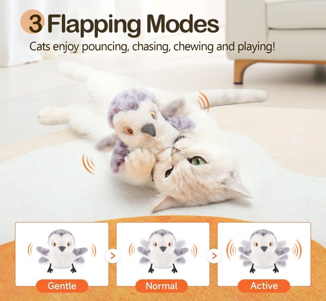 Migipaws Flapping Bird, Lifelike Sandpiper Chirping Toy - photo 3