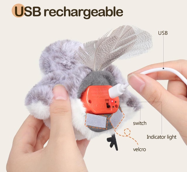 Migipaws Flapping Bird, Lifelike Sandpiper Chirping Toy - photo 5