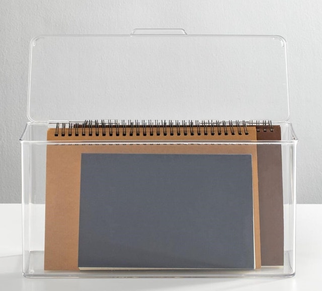 NEW mDesign Large Clear Plastic Stackable Storage Organizer Box - photo 2