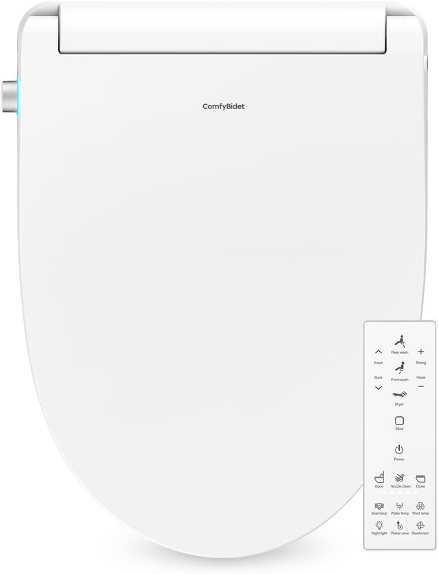 NEW ComfyBidet Heated Bidet Seat Elongated Toilet Wireless Remot - photo 2
