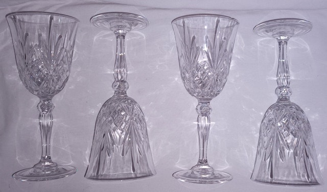 4 Royal Crystal Rock Overture Water Wine Goblets 7 7/8"