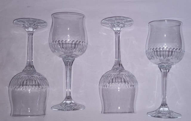 4 x Bohemia Crystal BOC187 Pattern Vertical Cut Glasses