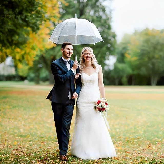 NEW Clear Bubble Umbrellas Canopy Transparent Stick Auto Open - photo 3