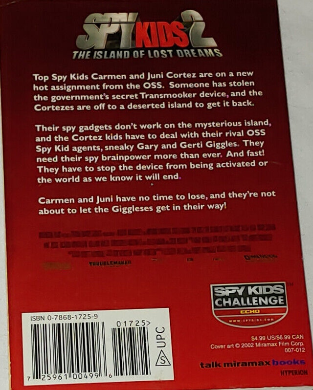 Spy Kids 2 The Island of Lost Dreams Huge New Adventure Book - photo 2