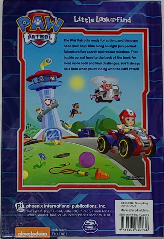Paw Patrol Little Look and Find Hard Cover Book - photo 2