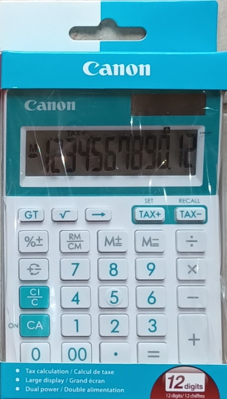 NEW Canon Tax Calculator, Large Display, Dual Power