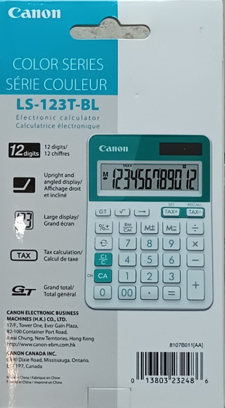 NEW Canon Tax Calculator, Large Display, Dual Power - photo 2