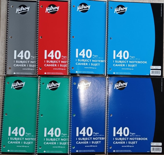 NEW 140 Pages Hilroy 1-Subject Notebook, Coil, 7mm College Ruled