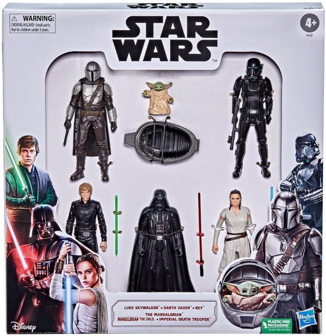 NEW Star Wars 6 Action Figures: Luke, Child, Vader, Rey, Trooper
