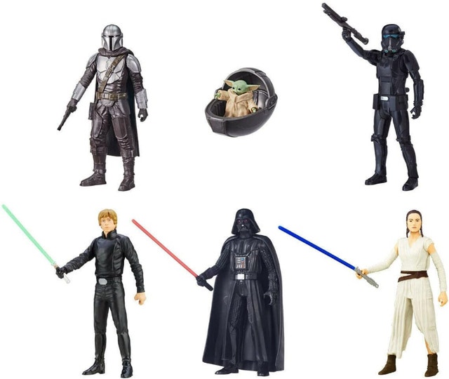 NEW Star Wars 6 Action Figures: Luke, Child, Vader, Rey, Trooper - photo 2