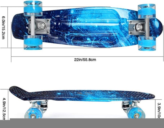 NEW BELEEV Skateboard Complete Cruiser Mini Skateboard LEDs - photo 2