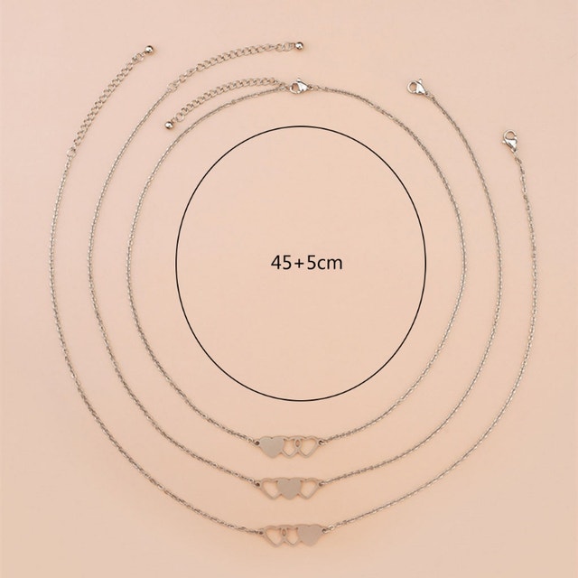 NEW 3 Pcs Heart-shaped Short Necklaces Best Friend Sisters - photo 2