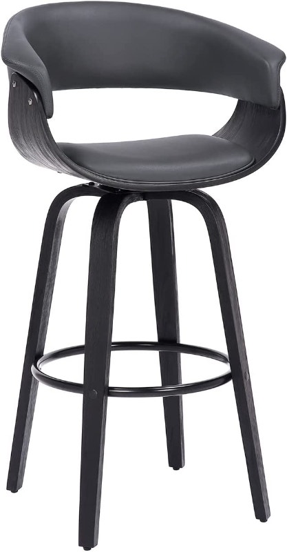 NEW Julyssa 26 Counter Height Swivel Grey Faux Leather Stool - photo 2