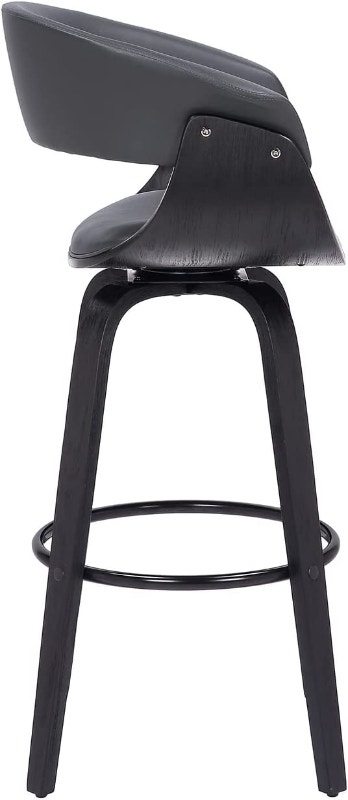 NEW Julyssa 26 Counter Height Swivel Grey Faux Leather Stool - photo 4