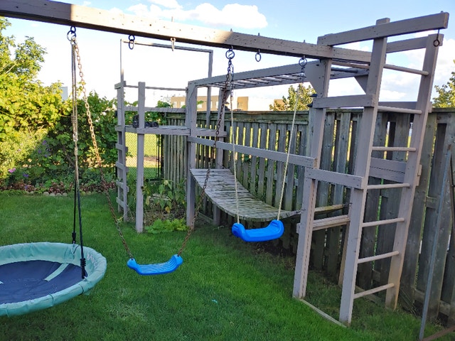 Custom Built Outdoor Play Swing Set, Tower, Bridge, Monkey Bars - photo 4