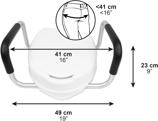 NEW PEPE - Raised Toilet Seat with Handles 4 inch - photo 3