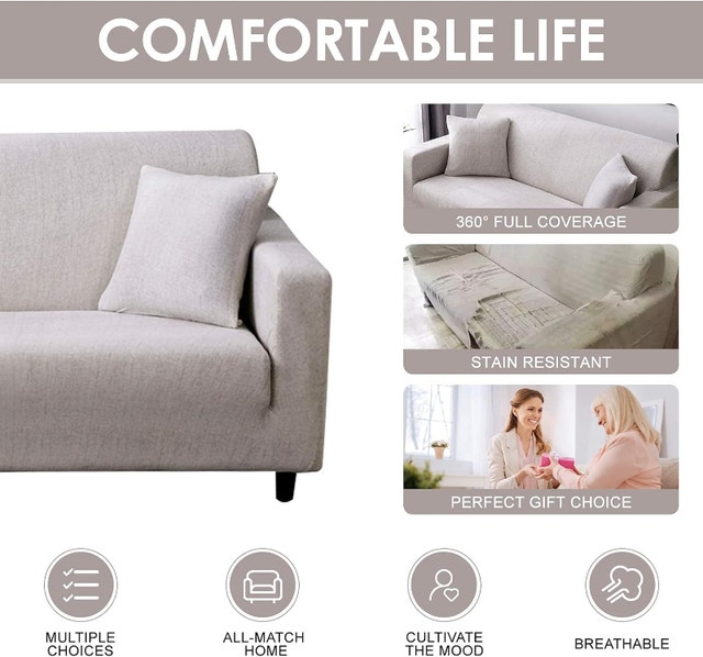 NEW JOYDREAM 1 Piece Sofa Covers for 3 Cushion Couch Stretch - photo 3