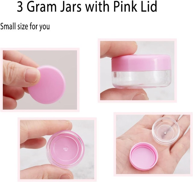 15 NEW Pink 3 Gram Sample Containers with Lids - photo 3