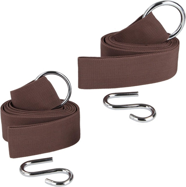 NEW Tree Safe Hammock Hanging Straps with Hooks in Brown