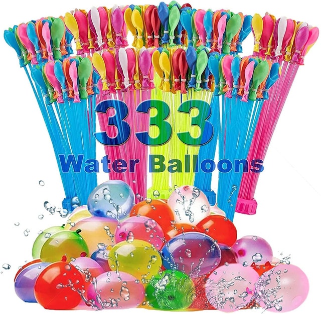 NEW 9 Bunches 333 Water Balloons Multicolored Quick Fill