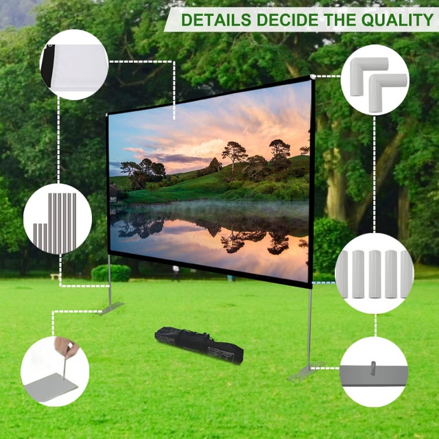 NEW Projector Screen 16:9 HD 4K Outdoor Indoor for Home Theater - photo 2