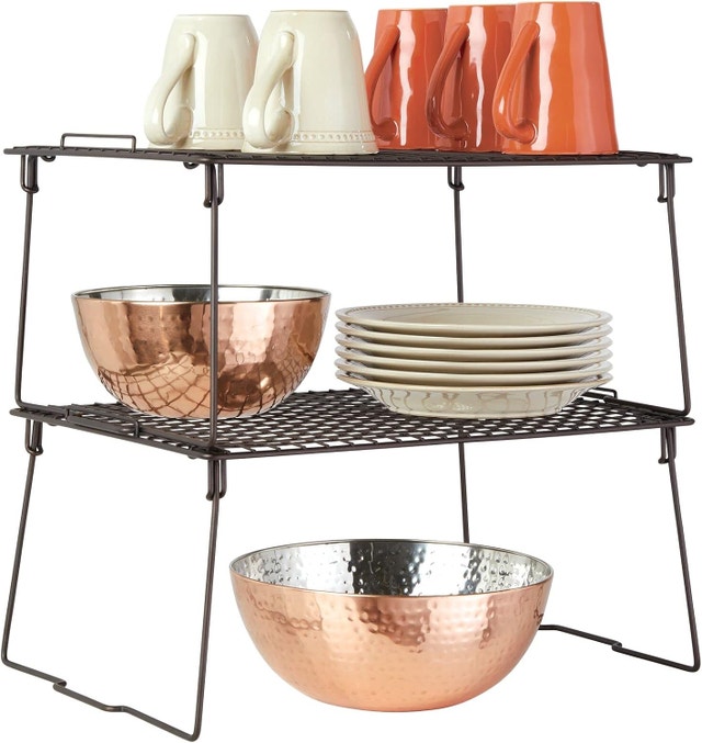 3 Sets NEW mDesign Metal Stackable Storage Shelf - 2 Tier