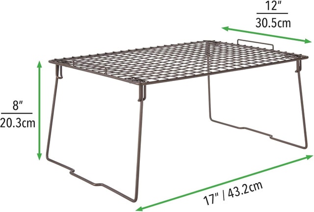 3 Sets NEW mDesign Metal Stackable Storage Shelf - 2 Tier - photo 2