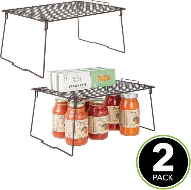 3 Sets NEW mDesign Metal Stackable Storage Shelf - 2 Tier - photo 3