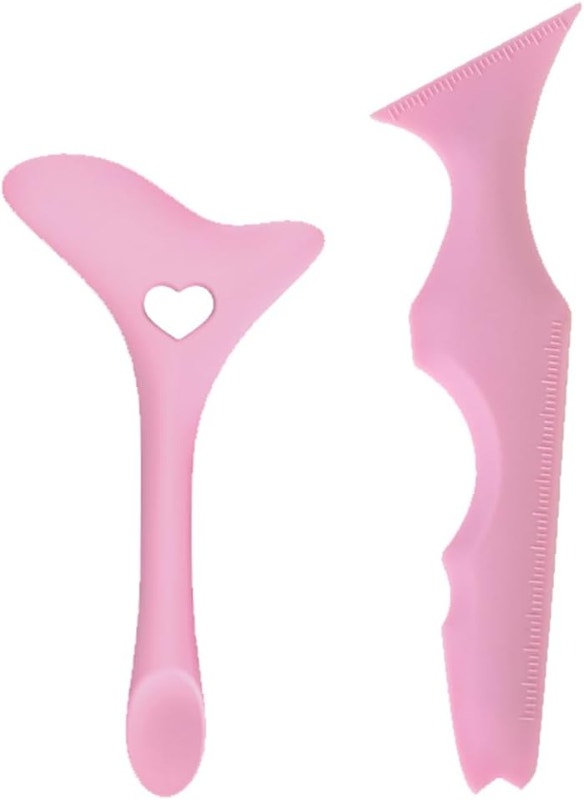NEW 2 Pcs Pink Silicone Multifunctional Eyeliner Aid Stencils