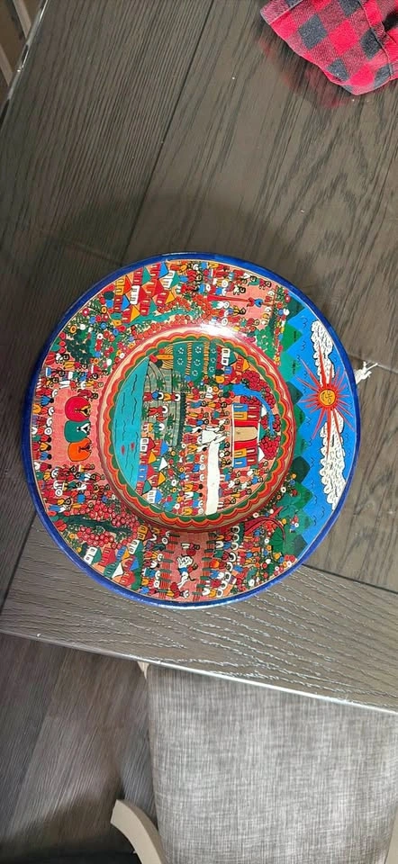 Decorative Folk Art Wedding Plate