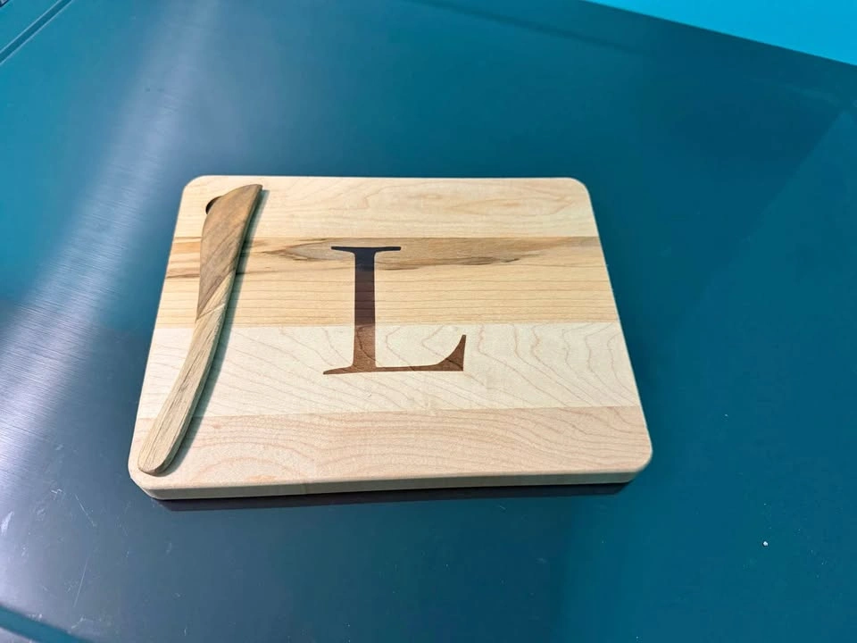 Personalized Wooden Cheese Board & Spreader Set