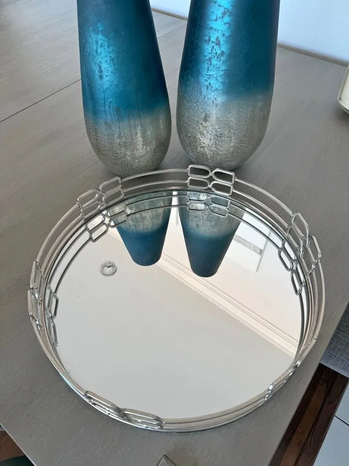 Decorative Vase Set + Large Mirror Bundle