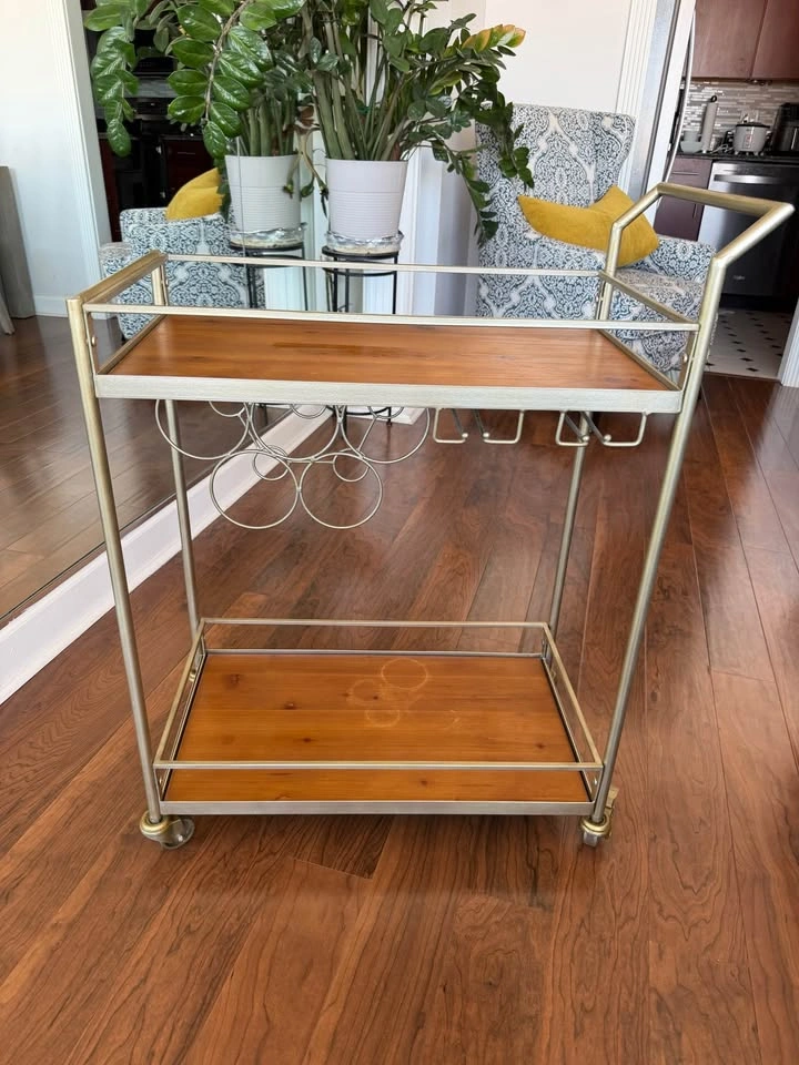 Rolling Bar Cart. Metal + Wood - photo 2