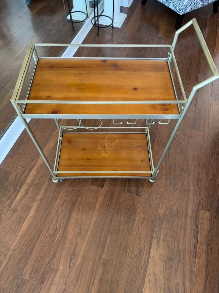 Rolling Bar Cart. Metal + Wood - photo 3