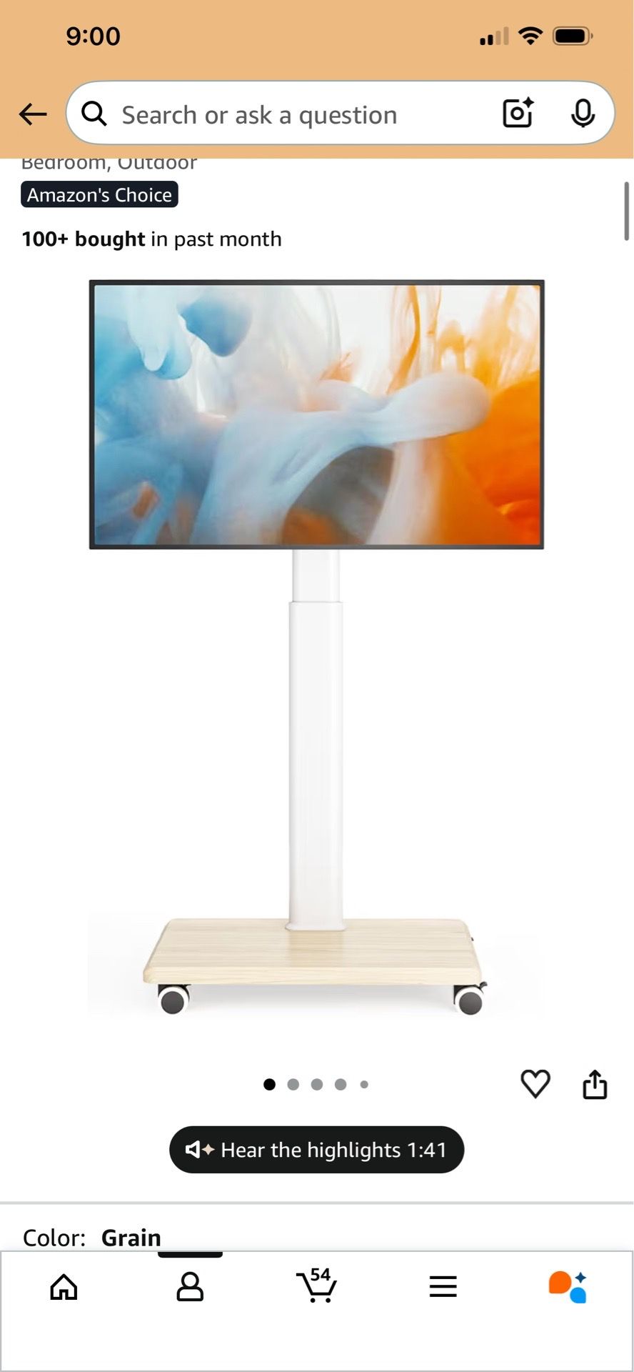 Mobile TV Stand for 27 to 65 in TVs - photo 3
