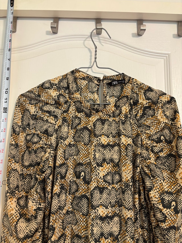 Zara Maxi Dress Size XS Leopard Print Drop Waist Animal Satin - photo 2