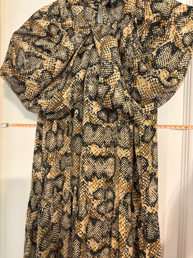 Zara Maxi Dress Size XS Leopard Print Drop Waist Animal Satin - photo 4