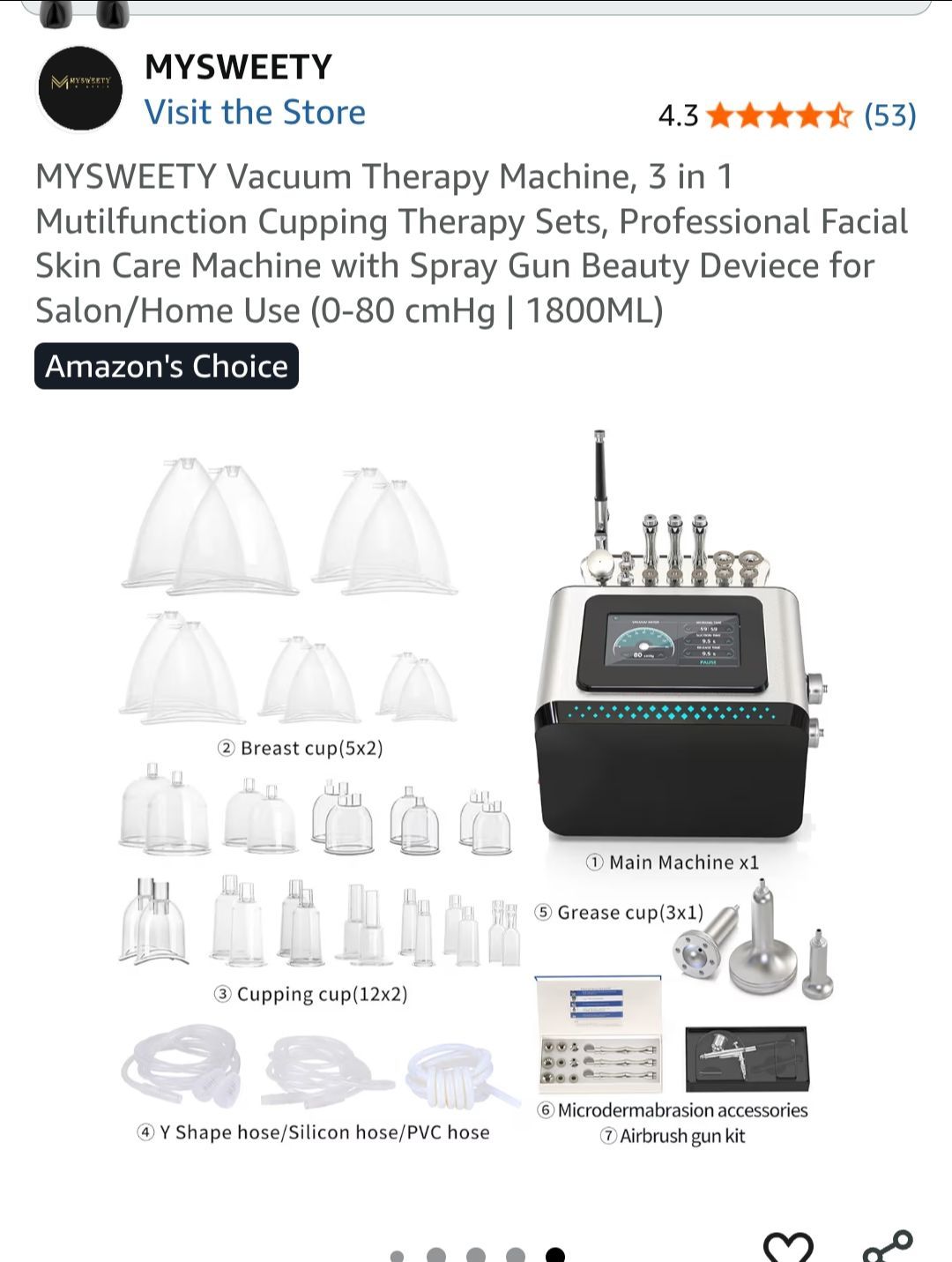 MYSWEETY Vacuum Therapy Machine, 3 in 1 Cupping Therapy Set