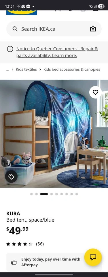 Ikea Kura Kids Bunk Bed Space Tent - photo 2