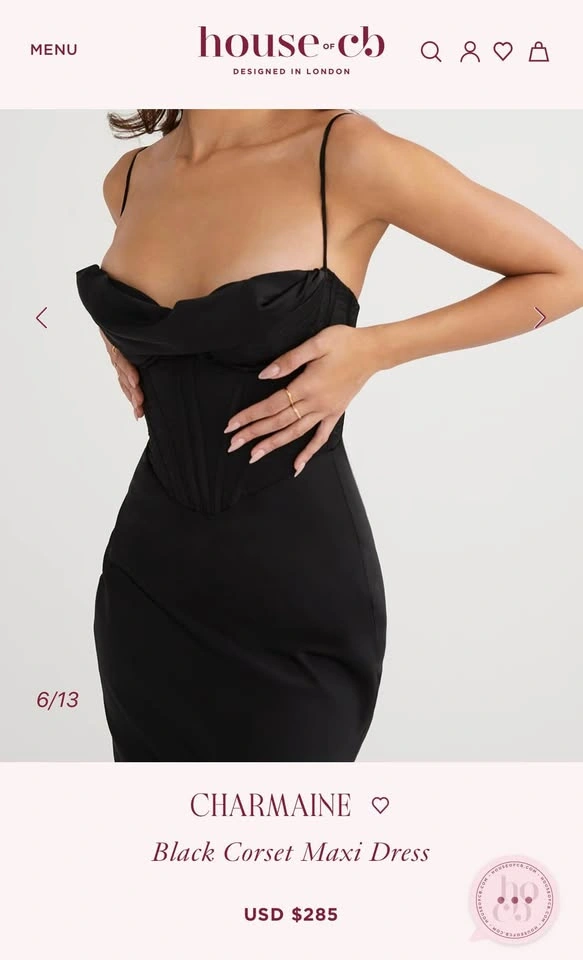 XS House of CB Black Corset Maxi Dress - photo 3