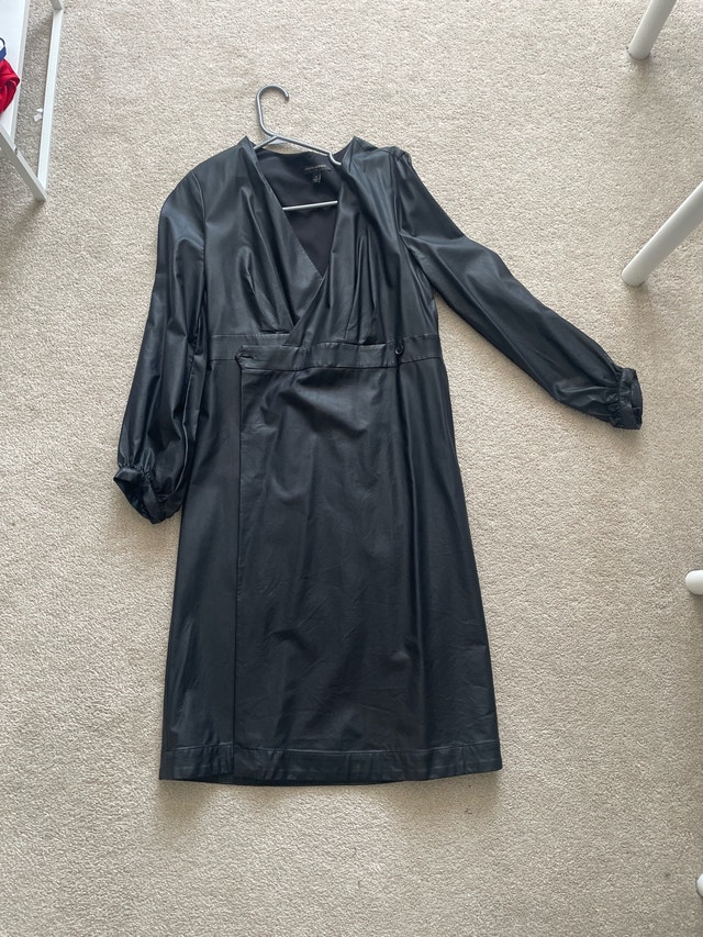Banana Republic: Sculpted Vegan Leather Wrap Dress - photo 2